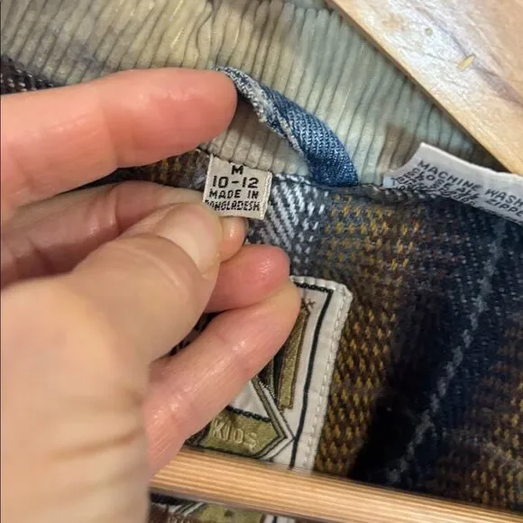 Warm Denim Jacket with Beige Corduroy Collar, XS - Picture 7 of 13